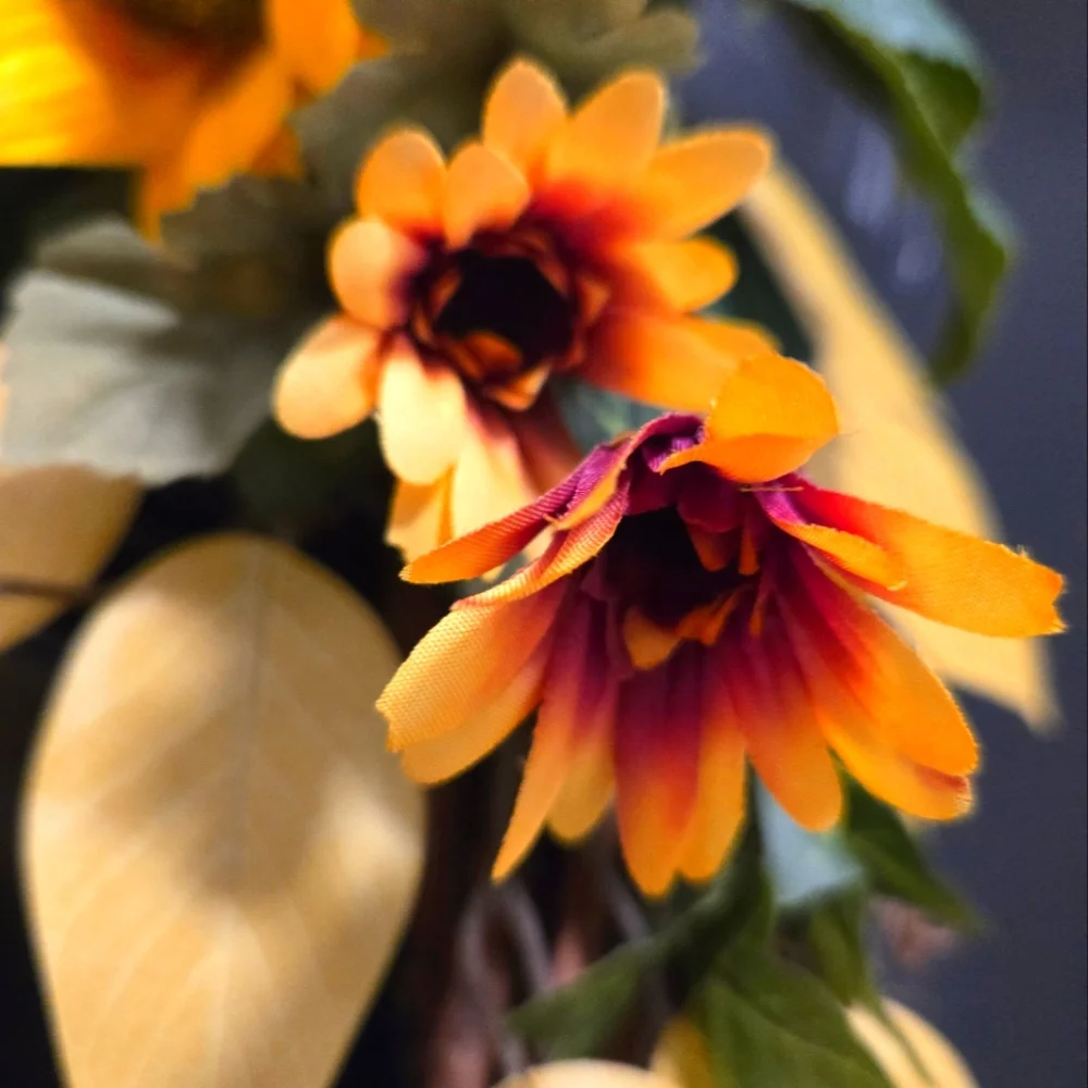 NWT Autumn Sunflower Wreath with Plaid Bow